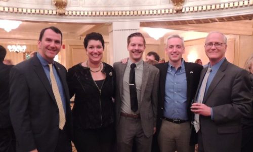 MA Delegation from left to right: Rep. Jim Cantwell, Rep. Jen Benson, Michael Green, Rep. Josh Cutler, and Senator Mike Barrett